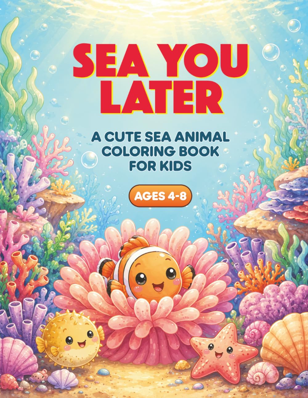 Sea You Later: A Cute Sea Animal Coloring Book for Kids