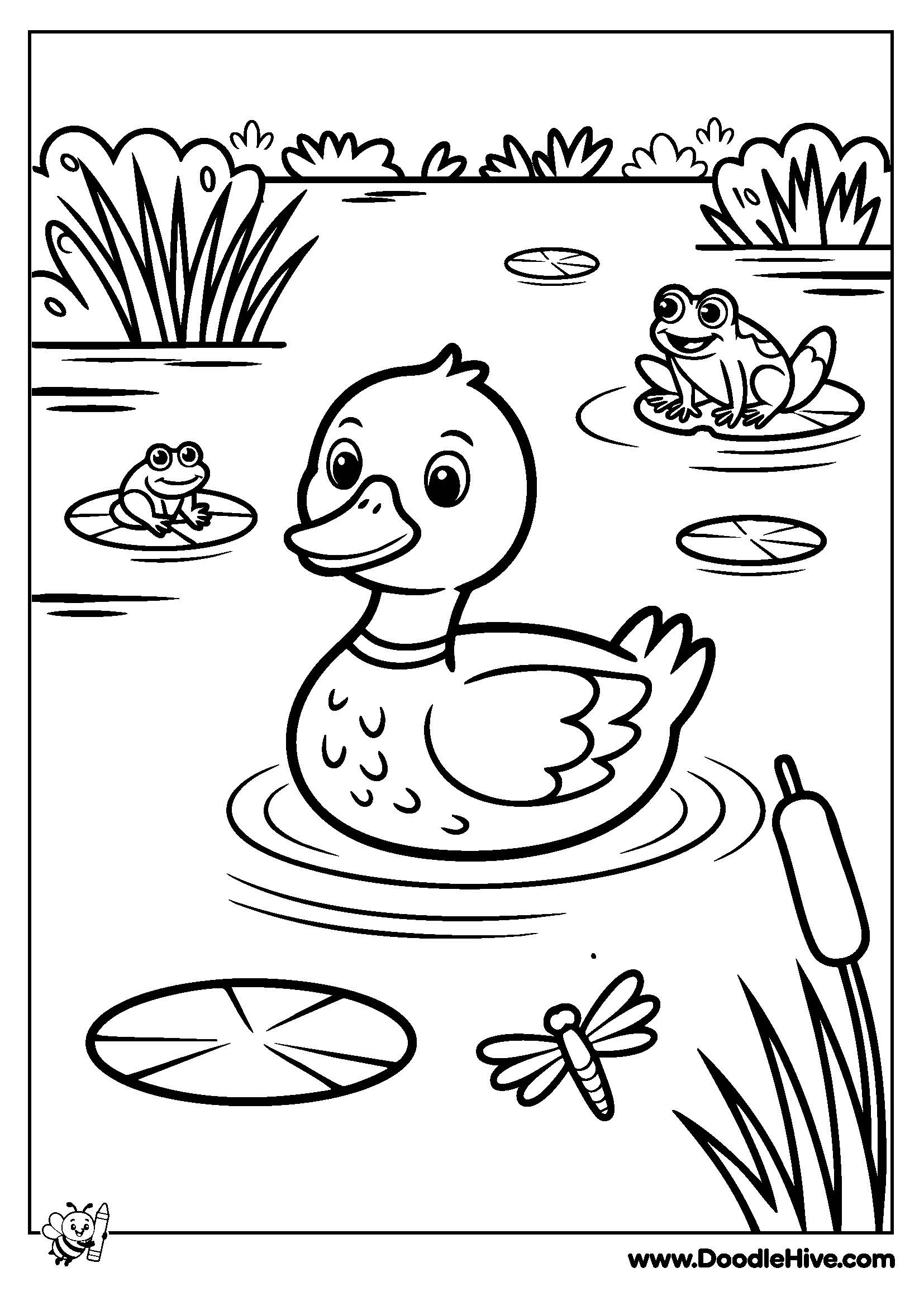 DoodleHive-Animals_duck_in_lake_coloring_page