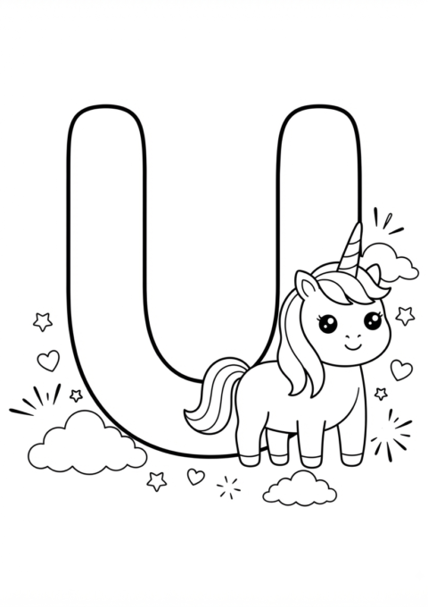 Ultimate Alphabet U Coloring Page for Fun, Easy Learning