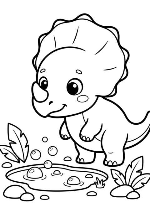 Curious Baby Triceratops