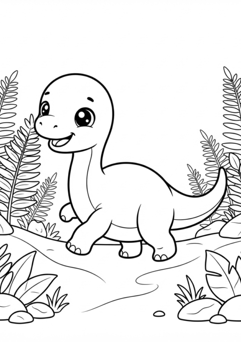 Long-Neck Dinosaur Fern Walk