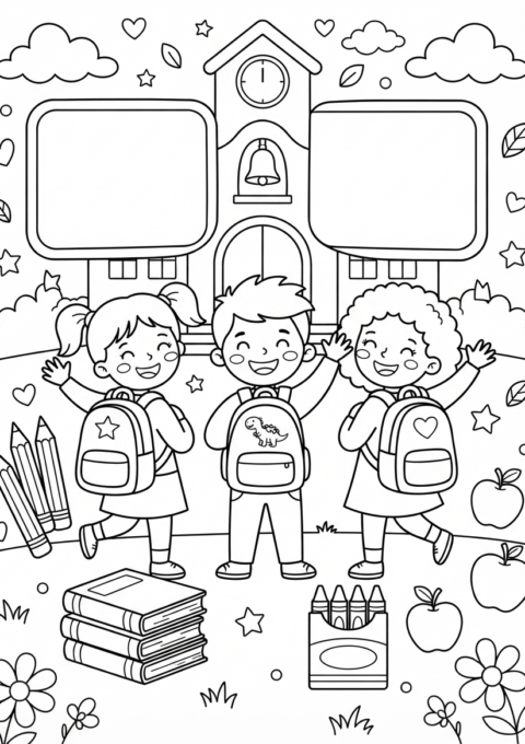 Welcome Back to School Coloring Page